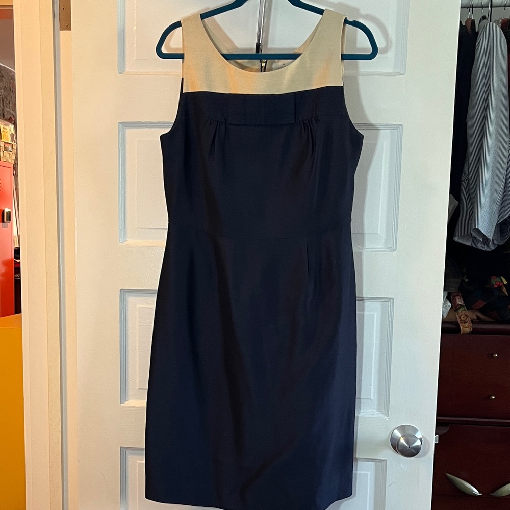 Kate Spade Navy and Cream Midi Dress